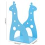 Serre-livres en métal antidérapant en forme de girafe bleu