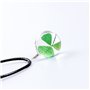 Belle pressé séché trèfle à quatre feuilles pendentif en verre transparent collier boule ronde pour fille femmes fête des mères