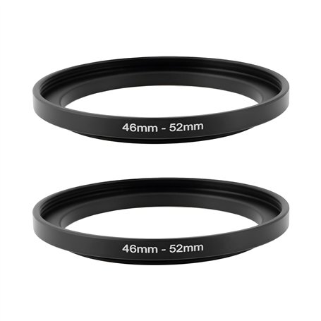 The Lord of the Tools Lot de 2 bagues d'adaptation pour Filtre d'objectif 46 mm à 52 mm en Alliage d'aluminium Noir pour Apparei