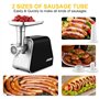 Nictemaw Hachoir à viande électrique 2000 W - Multifonctions avec 3 Plaques de Broyage, Tube de Remplissage de Saucisse, pour vi