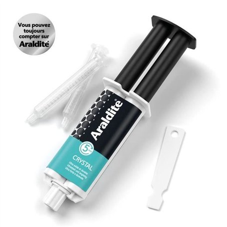 Colle époxy bi-composant - CYANOLIT - Araldite - Crystal - 24 ml - Transparent - Haute résistance - Idéale pour assemblages disc