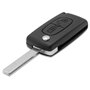 LAGE Coque de Clé 2 Boutons avec Lame Rainure Latérale pour Télécommande Voiture Plip, Remplacement Compatible avec Peugeot 106 