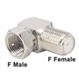 BOOBRIE 5PCS Adaptateur Coaxial F Angle Droit Connecteur F Coaxial 90 Degrés Connecteur Antenne TV Prise F Mâle à Femelle Adapta