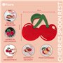 Fisura – Repose-cuillères original en forme de cerise. Double support en silicone pour ustensiles de cuisine. Dimensions pratiqu