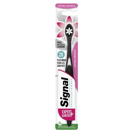 Signal Professionnel – Brosse à Dents Expert Gencives + Charbon – Extra souple