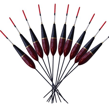 LSHEL 10 Pièces Flotteurs de Pêche Bobber Bâton Flotteur Liège Antenne Bois de Balsa 2G 13.4CM / 5.3IN