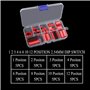 Commutateur DIP à double rangée Commutateur dans la boîte 1 2 3 4 6 8 10 12 Position PCB Montable sur Commutateur Dip, Pack de 4