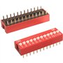 Commutateur DIP à double rangée Commutateur dans la boîte 1 2 3 4 6 8 10 12 Position PCB Montable sur Commutateur Dip, Pack de 4
