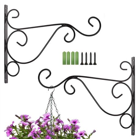 XNJIHWA 2 PCS Support Plante Porte Plante Mural Suspendu Crochet Mural Plant Métal Support Mural pour Plante