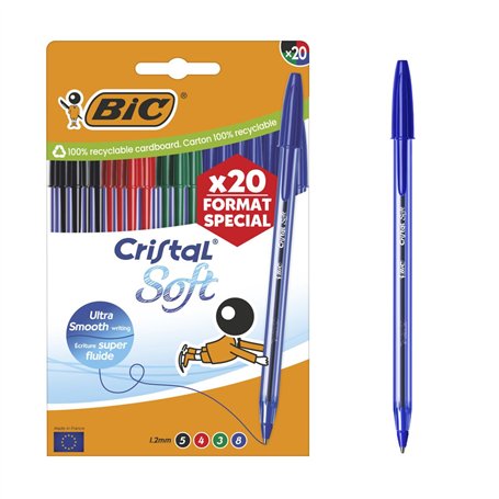 BIC Cristal Soft Stylos-bille Pointe Moyenne (1