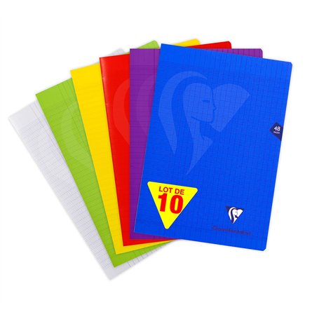 Clairefontaine 303101C Lot de 10 Cahiers Agrafés Mimesys - A4 21x29