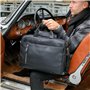 Alassio 47034 Tiber Sac à bandoulière en cuir véritable avec compartiment rembourré pour ordinateur portable 15" Compartiment pr