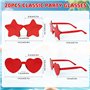 SULOLI 20 Paires Lunettes en Forme de Cœur/Étoile Sans Monture -Lunettes de Fête Mignon-Lunettes de Soleil Couleur de Bonbons po