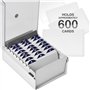 Acrimet Boîte à Fiches Organisateur 3'' x 5’', Base en Métal Robuste (Index AZ et un Séparateur Plastique Inclus) (Base Blanche 