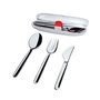 Alessi Food à Porter SA04S3 G - Ensemble de Couverts de Voyage en Acier Inoxydable 18/10 avec Boîtier en Résine Thermoplastique