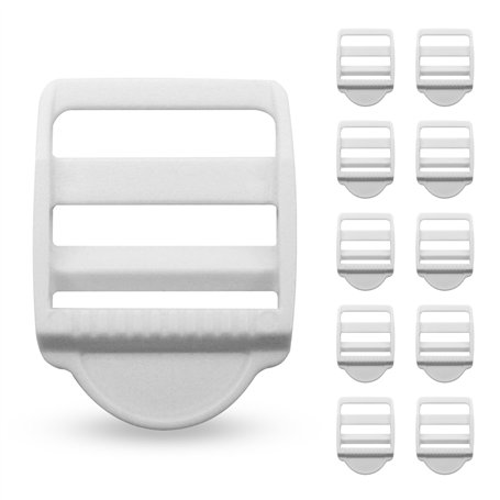 DOJA Barcelona | Boucle Sac à Dos 25mm | Pack 10 | Boucles Blanches de Verrouillage | Largeur Intérieure 25mm | en Plastique | B