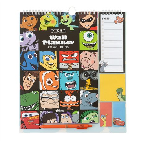 Grupo Erik - Calendrier Disney Pixar - de Septembre 2025 à Décembre 2026 | Planificateur Mensuel 16 mois