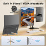 COOLHOOD Moniteur Double Portable 18,5", Ecran Portable pour Laptop avec Trous VESA, Angle d'affichage/Support réglable pour ...