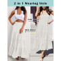 Adigaber 2 en 1 Jupon Femme Long Taille Haute Longue Maxi Jupe Bohême Tour de Taille Elastique Jupe Maxi Décontractée Vacances L