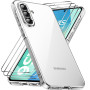 caslord Coque pour Samsung Galaxy A56 5G avec 3 Verre Trempé, Anti-Jaune Étui de Protection Antichoc Anti-Rayures, Transparente