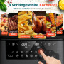 9L Dual Zone Air Fryer avec Fenêtre de Visualisation, Friteuse sans Huile avec 2 Tiroir, 9-in-1 Programmes de Cuisson, Écran Tac