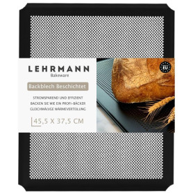LEHRMANN Plaque aluminium perforée 45,5 x 37,5 cm avec revêtement antiadhésif Plaque pâtissière de cuisson Comparable/remplaçabl