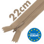 MARARDI [Pack 10] Fermetures Éclair à Glissière Invisibles [Nude] Nylon [22 cm] Couture de Vêtements Sacs Ruban Tissu en Coton C