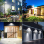 PEAKRO Lampadaire solaire à LED extérieur 252 LED 150 W avec panneau solaire et capteur de mouvement, IP65 imperméable lampe lam