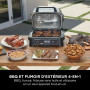 Ninja Woodfire Barbecue électrique et fumoir Pro XL avec thermomètre, barbecue et Air fryer d'extérieur 4-en-1 avec système Smar