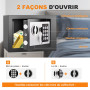 6.6l Coffre-Fort en Acier Numérique Sécurité Électronique Home Office Cash Safe 2 Clés
