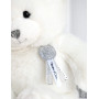 Histoire d'Ours - Peluche Ours - Blanc & Pailleté Argenté - 24 cm - Collection Charms - Peluche Toute Douce & Toute Ronde - Avec