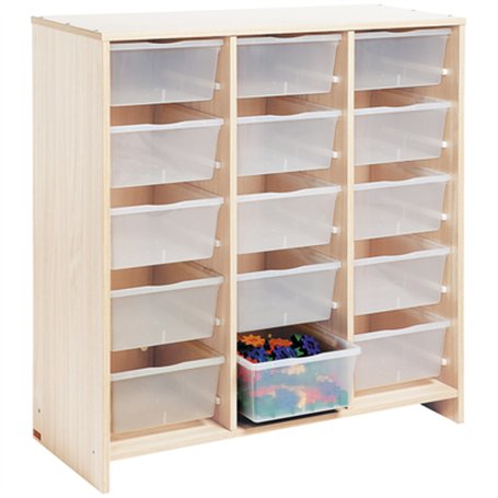 Meuble haut 15 bacs incol. bouleau