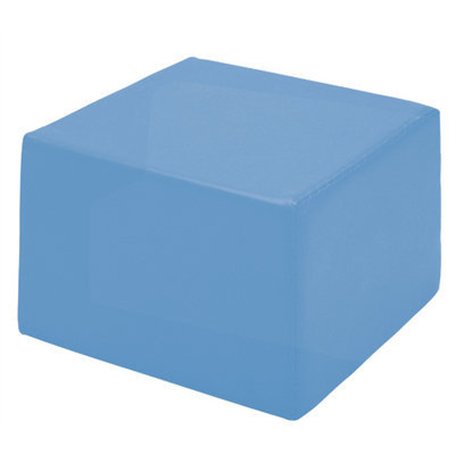 Pouf carré bleu toile
