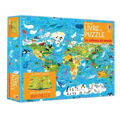 Les animaux du monde - Coffret livre et puzzle - Dès 7 ans