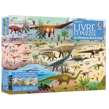 Les dinosaures dans le temps - Coffret Livre et puzzle