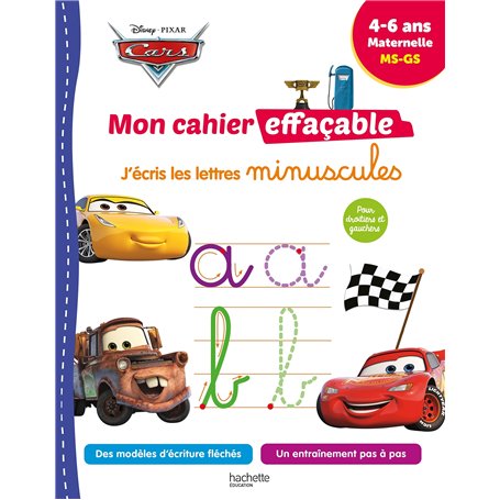Disney - Cars - Mon cahier effaçable - J'écris les lettres minuscules (4-6 ans)