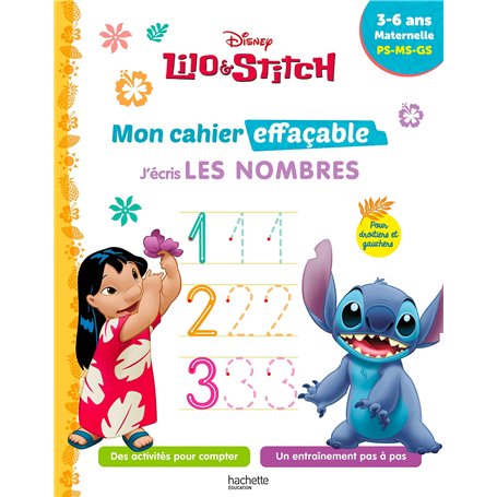 Disney - Lilo et Stitch - Mon cahier effaçable - J'écris les nombres (3 - 6 ans)