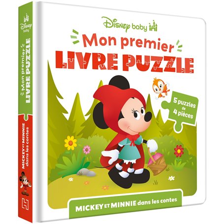 DISNEY BABY - Mon Premier livre puzzle - 4 pièces - Mickey et Minnie dans les contes