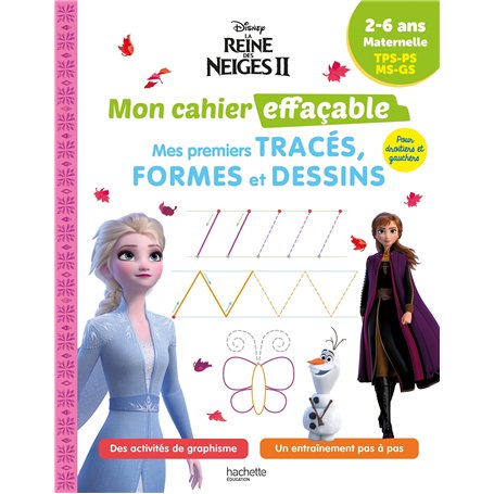 Disney - La Reine des neiges Mon cahier effaçable - Mes premiers tracés
