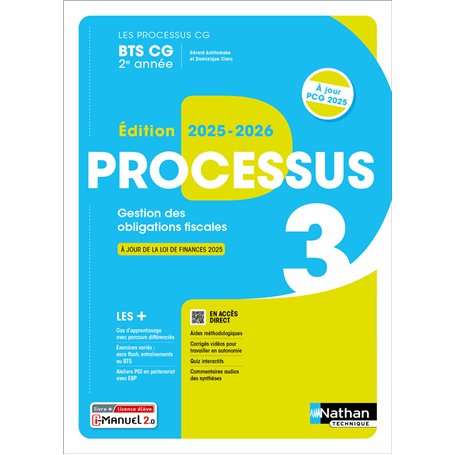 Processus 3 - Gestion des obligations fiscales - BTS CG 2e année - Coll. Les processus BTS CG - Éd. 2025 - Livre + licence
