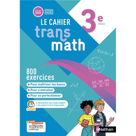 Transmath Mathématiques 3e - Cahier élève - 2025