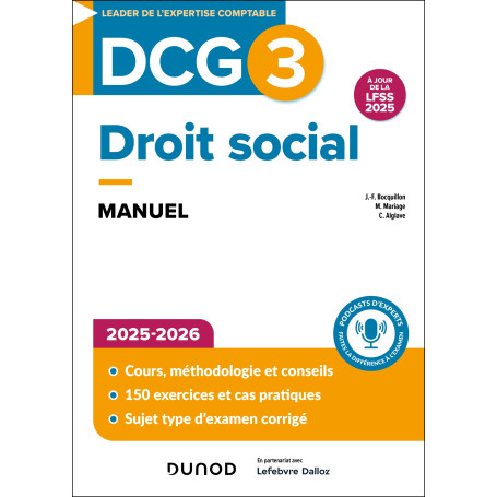 DCG 3 - Droit social - Manuel 2025-2026