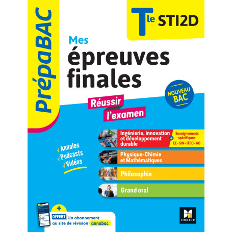 Prépabac Terminale STI2D - Mes épreuves finales - fiches et annales