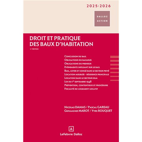 Droit et pratique des baux d'habitation 2025/2026. 11e éd.