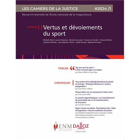 Les Cahiers de la justice 1/2024. Justice et sport