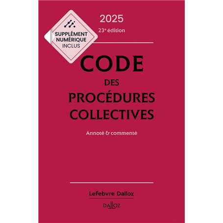 Code des procédures collectives 2025