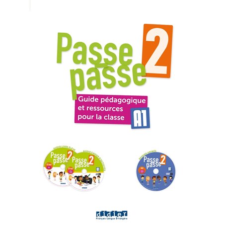 Passe-passe 2 - Niv. A1 - Guide pédagogique et ressources pour la classe + 2 CD mp3 + 1 DVD 27,40 €