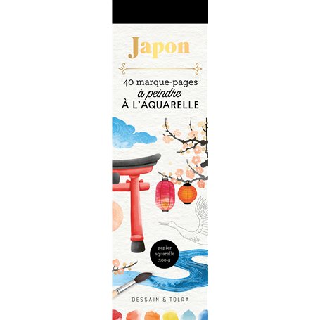 Japon - 40 marque-pages à peindre à l'aquarelle
