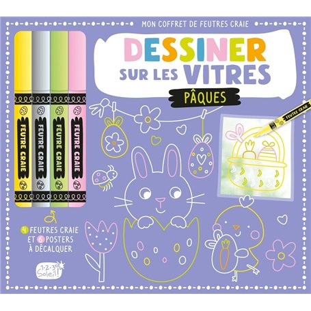 MON COFFRET DE FEUTRES CRAIE - DESSINER SUR LES VITRES PÂQUES