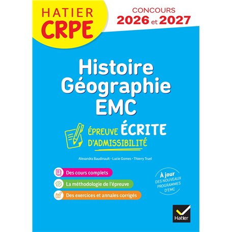 Histoire-Géographie-EMC- CRPE 2026-2027 - Epreuve écrite d'admissibilité